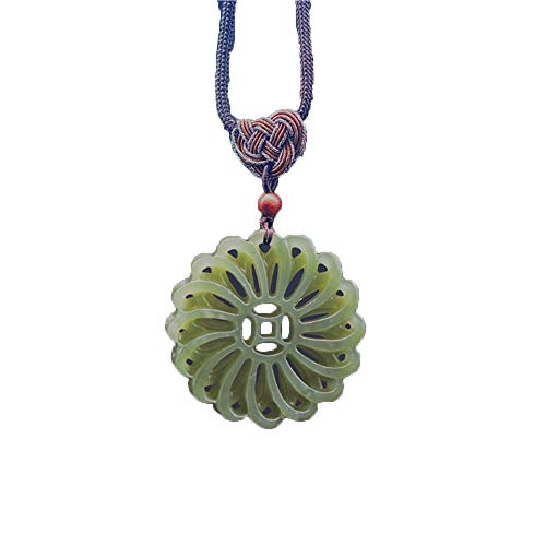 ZHIBO Nephrit hohle blumen-jade-anhänger edlen schmuck mit kette von ZHIBO