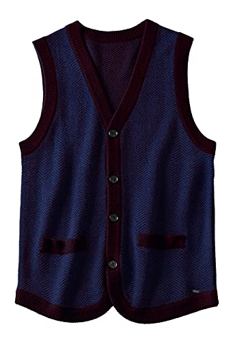 Herren Pullunder / Weste, solide, gestrickt, leicht, Thermojacke, Größe XL, Weinrot-blau, 3X-Groß von ZHILI