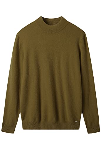 ZHILI Herren Kaschmir Pullover einfarbig Mock Neck Strick Pullover_Braun_X-Small von ZHILI