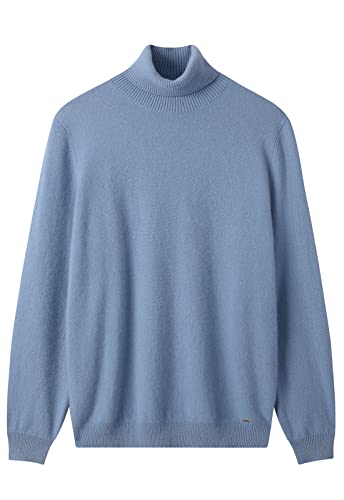 ZHILI Herren Kaschmir Pullover einfarbig Turtleneck Pullover_Blau_Groß von ZHILI