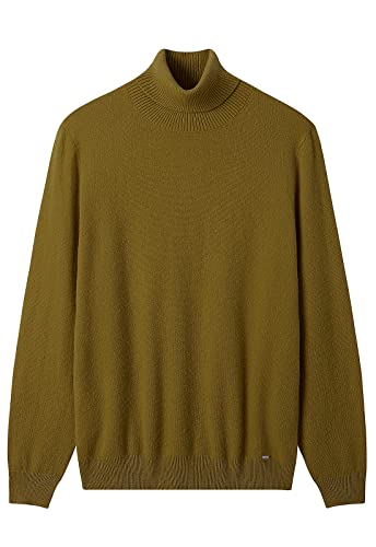 ZHILI Herren Kaschmir Pullover einfarbig Turtleneck Pullover_Braun_Groß von ZHILI