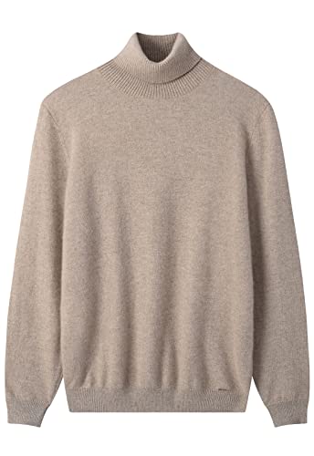 ZHILI Herren Kaschmir Pullover einfarbig Turtleneck Pullover_Kamel_Mittel von ZHILI