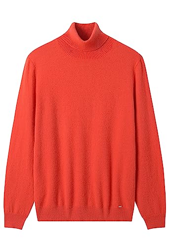 ZHILI Herren Kaschmir Pullover einfarbig Turtleneck Pullover_Orange_X-Large von ZHILI