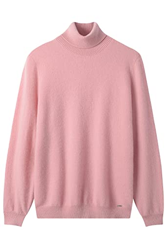 ZHILI Herren Kaschmir Pullover einfarbig Turtleneck Pullover_Rosa_XXXX-Large von ZHILI