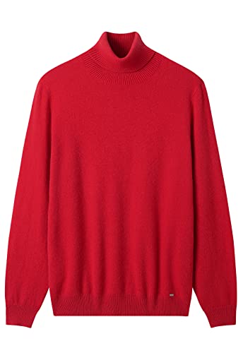 ZHILI Herren Kaschmir Pullover einfarbig Turtleneck Pullover_Rot_X-Large von ZHILI