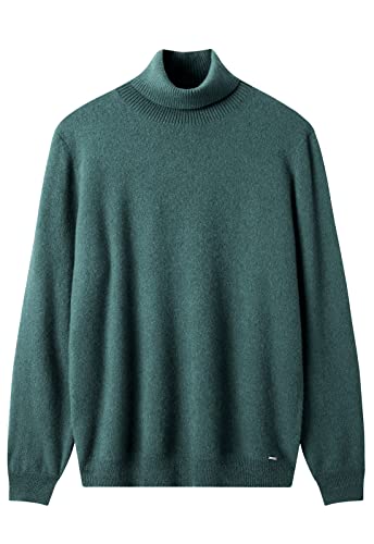 ZHILI Herren Kaschmir Pullover einfarbig Turtleneck Pullover_Türkis_X-Large von ZHILI