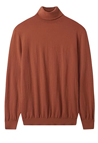 ZHILI Herren Rollkragen Pullover Herbst Rollkragen Warme Merinowolle Gestrickt_Bronze_Klein von ZHILI