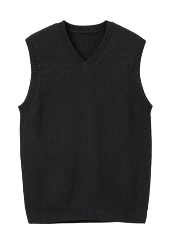 ZHILI Herren Pullunder Strickweste aus Wolle, Ärmellose Männer Weste mit V-Ausschnitt, Handgestrickt, Bequem und Langlebig_Black_Large ZHILI Herren Pullunder Strickweste aus Wolle, Ärmellose Männer Weste mit V-Ausschnitt, Handgestrickt, Bequem und Langlebig_Black_Large von ZHILI