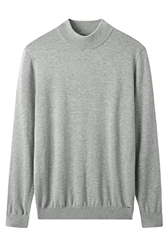ZHILI Mock Neck Pullover Winter Herren Warm Merino Reine Wolle Gestrickt_Hell Grau_X-Large ZHILI Mock Neck Pullover Winter Herren Warm Merino Reine Wolle Gestrickt_Hell Grau_X-Large von ZHILI
