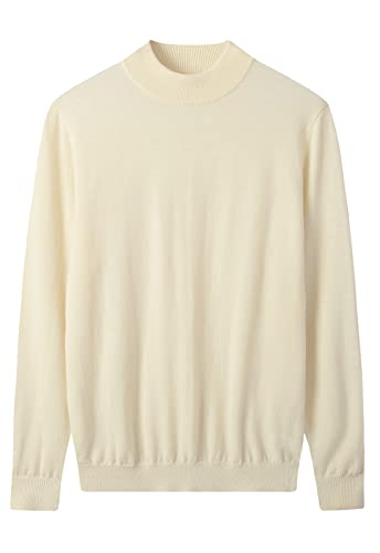ZHILI Mock Neck Pullover Winter Herren Warm Merino Reine Wolle Gestrickt_Weiß_XX-Large ZHILI Mock Neck Pullover Winter Herren Warm Merino Reine Wolle Gestrickt_Weiß_XX-Large von ZHILI