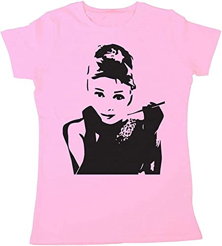Women's Audrey Hepburn Iconic Print Breakfast at Tiffanys T-Shirt Pink XXL Women's Audrey Hepburn Iconic Print Breakfast at Tiffanys T-Shirt Pink XXL von ZHIMU