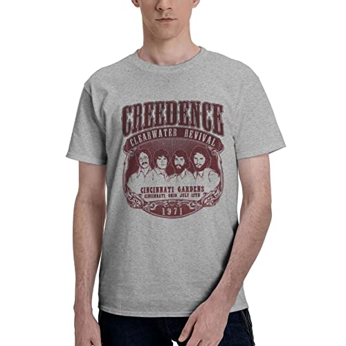 Herren Graphic Basic Kurzarm T-Shirts Baumwolle O-Ausschnitt Shirts Für Männer Klassische T-Shirts Mit Logo Print (Grau,L) von ZHIPAI
