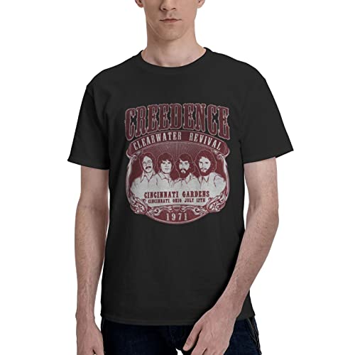 Herren Graphic Basic Kurzarm T-Shirts Baumwolle O-Ausschnitt Shirts Für Männer Klassische T-Shirts Mit Logo Print (Schwarz,L) von ZHIPAI