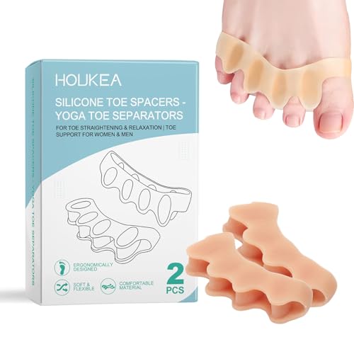 ZHITENG 2 Stück Zehentrenner aus Weichem Silikon, Hallux Valgus Korrektur Set Wiederholbare Zehenspreizer Hallux Toe Separator für Damen und Herren Toe Spacer, Leichtigkeit Zehen Druck und Schmerzen von ZHITENG