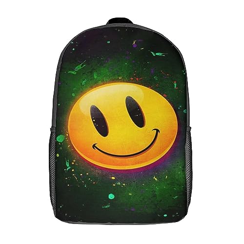 ZHIVIQ Gamer Rucksack Für Kinder, Teenager Büchertaschen, Elementar, Mittelgroß Schulrucksack, 3D Casual Smiley Reiserucksack Langlebig 17inch von ZHIVIQ