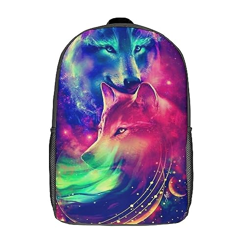 ZHIVIQ wolf Rucksäcke, Kinder-Rucksack Schüler-Schultasche, Büchertasche, Tasche Modeaccessoire Wildtiere Schulrucksack Für Kinder Geschenk Kinder Schultaschen 17inch von ZHIVIQ