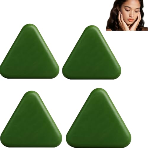 Natural Triangle Bar Solid Shampoo für Haarwachstum, Ölkontrolle & Schuppenentfernung, beruhigende & stärkende Haarpflege für Frauen & Männer, reichhaltiger Schaum und lang anhaltend (4PCS) von ZHJZGS