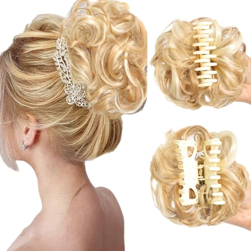 Bun Extension Clips, Wavy Claw Clip Messy Bun Hair Piece For Women, For Flat Updos Curly Hair Ponytail Bun Clip In Hair Extensions (#05) von ZHKVAG