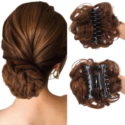 Bun Extension Clips, Wavy Claw Clip Messy Bun Hair Piece For Women, For Flat Updos Curly Hair Ponytail Bun Clip In Hair Extensions (#06) von ZHKVAG