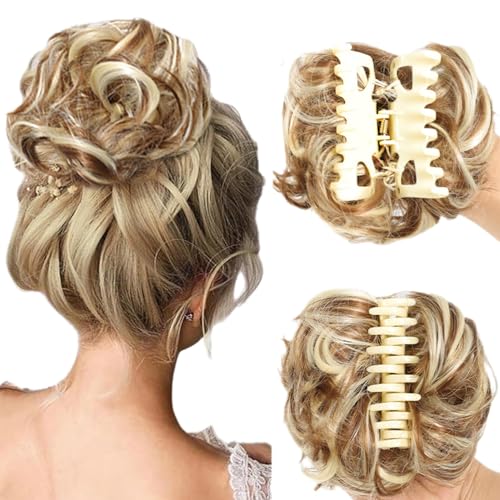 Bun Extension Clips, Wavy Claw Clip Messy Bun Hair Piece For Women, For Flat Updos Curly Hair Ponytail Bun Clip In Hair Extensions (#07) von ZHKVAG