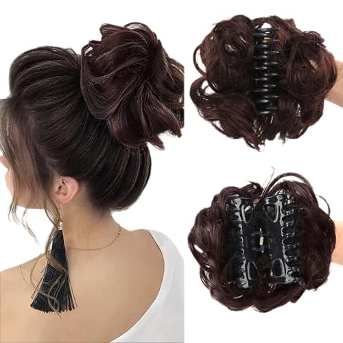 Bun Extension Clips, Wavy Claw Clip Messy Bun Hair Piece For Women, For Flat Updos Curly Hair Ponytail Bun Clip In Hair Extensions (#10) von ZHKVAG