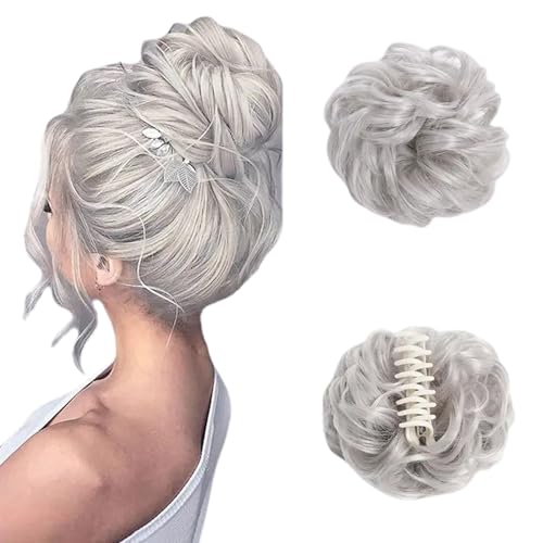 Bun Extension Clips, Wavy Claw Clip Messy Bun Hair Piece For Women, For Flat Updos Curly Hair Ponytail Bun Clip In Hair Extensions (#14) von ZHKVAG
