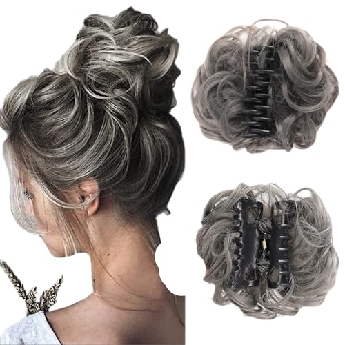 Bun Extension Clips, Wavy Claw Clip Messy Bun Hair Piece For Women, For Flat Updos Curly Hair Ponytail Bun Clip In Hair Extensions (#20) von ZHKVAG