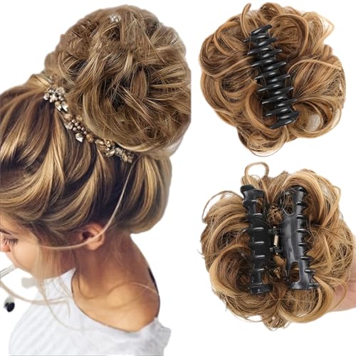 Bun Extension Clips, Wavy Claw Clip Messy Bun Hair Piece For Women, For Flat Updos Curly Hair Ponytail Bun Clip In Hair Extensions (#22) von ZHKVAG