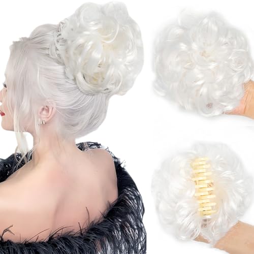 Bun Extension Clips, Wavy Claw Clip Messy Bun Hair Piece For Women, For Flat Updos Curly Hair Ponytail Bun Clip In Hair Extensions (#23) von ZHKVAG