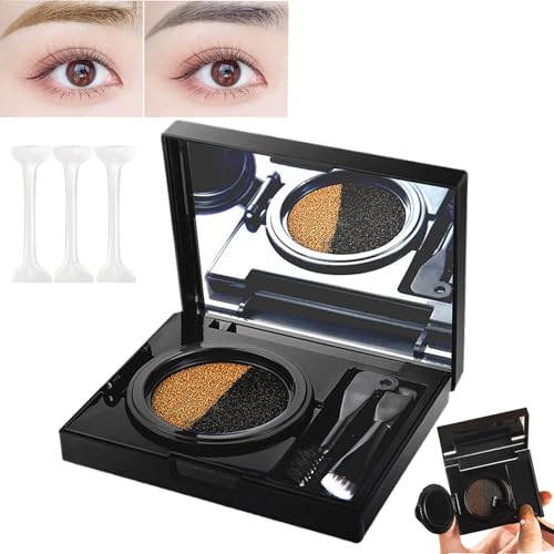 Eyebrow & Eyeliner Cream with Stamp, Eyebrow Stencil Kit for Women, Multi-Functional Double-Headed Eyeliner Stamp, 2 in 1 Waterproof Brow Powder & Eyeliner Cream with Double Ended Brush (01#) von ZHKVAG