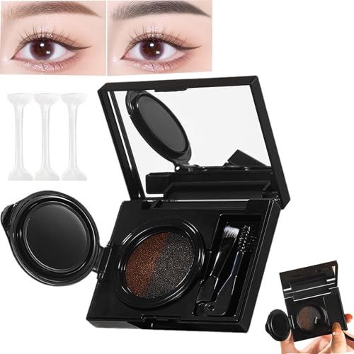 Eyebrow & Eyeliner Cream with Stamp, Eyebrow Stencil Kit for Women, Multi-Functional Double-Headed Eyeliner Stamp, 2 in 1 Waterproof Brow Powder & Eyeliner Cream with Double Ended Brush (02#) von ZHKVAG