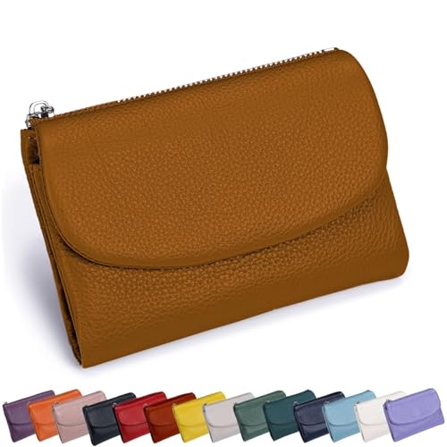 Unisex Pebble Leather Wallet,Small Short Genuine Leather Coin Purse for Coins Credit Cards Holder for Men Women (#20) von ZHKVAG