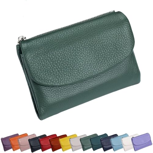 Unisex Pebble Leather Wallet,Small Short Genuine Leather Coin Purse for Coins Credit Cards Holder for Men Women (#7) von ZHKVAG