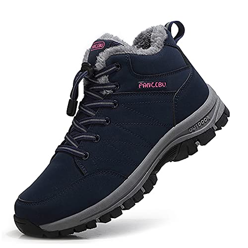 ZHNSHM Damen Schneestiefel Warme Gefütterte Winterstiefel ​Wasserdicht Trekkingschuhe Wanderschuhe Winter ​Kurzschaft Stiefel Outdoor Boots von ZHNSHM