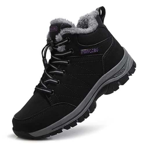 ZHNSHM Damen Schneestiefel Warme Gefütterte Winterstiefel ​Wasserdicht Trekkingschuhe Wanderschuhe Winter ​Kurzschaft Stiefel Outdoor Boots von ZHNSHM