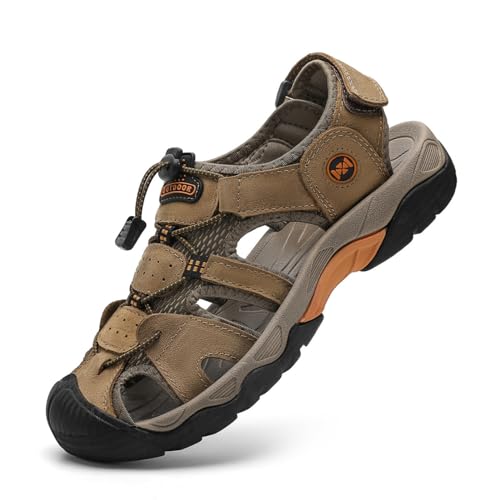 ZHNSHM Herren Sport Sandalen atmungsaktiven Outdoor Fischerschuhen Verstellbar geschlossener Sommer Wandersandalen von ZHNSHM