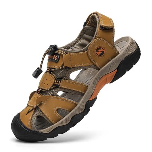 ZHNSHM Herren Sport Sandalen atmungsaktiven Outdoor Fischerschuhen Verstellbar geschlossener Sommer Wandersandalen von ZHNSHM