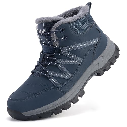 ZHNSHM Schneestiefel für Herren warm bequem Winterstiefel rutschfest verschleißfest Wanderstiefel Outdoor-Wanderstiefel von ZHNSHM