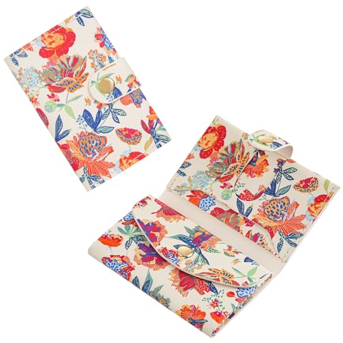 ZHOMA Kreditkartenetui und Visitenkartenetui mit Münzfach, schlanke minimalistische Ledergeldbörse mit Ausweisfenster für Damen und Herren, Orange/Abendrot im Zickzackmuster (Sunset Chevron) von ZHOMA