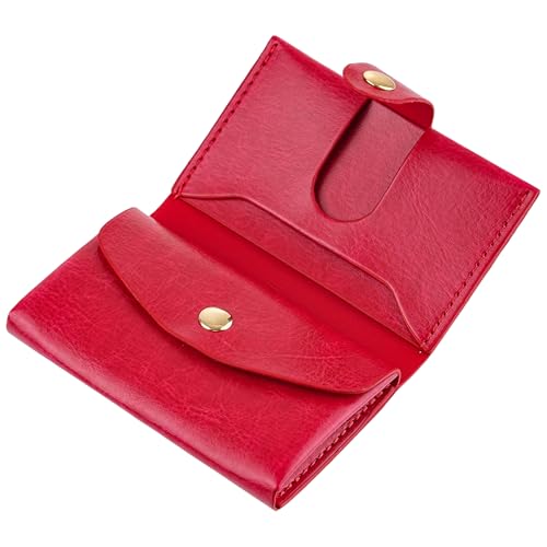 ZHOMA Kreditkartenetui und Visitenkartenetui mit Münzfach, schlanke minimalistische Ledergeldbörse mit Ausweisfenster für Damen und Herren, Pure Red ZHOMA Kreditkartenetui und Visitenkartenetui mit Münzfach, schlanke minimalistische Ledergeldbörse mit Ausweisfenster für Damen und Herren, Pure Red von ZHOMA