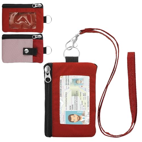 ZHOMA Minimalistische RFID-Geldbörse mit Umhängeband, multifunktionale Ausweishülle mit 2 Reißverschlusstaschen und Schlüsselanhänger für Damen und Herren, taktischer Ausweis, Kartenhalter, Münzbörse ZHOMA Minimalistische RFID-Geldbörse mit Umhängeband, multifunktionale Ausweishülle mit 2 Reißverschlusstaschen und Schlüsselanhänger für Damen und Herren, taktischer Ausweis, Kartenhalter, Münzbörse von ZHOMA
