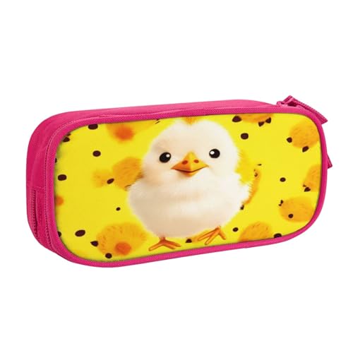 ZHONGSK Große Kapazität Federmäppchen Stifttasche Schreibwarenbeutel Stifteetui mit Fächern Reißverschluss, Niedliche Federtasche | Gelbes Huhn | Stifteetui Organizer für Jungen Mädchen und von ZHONGSK