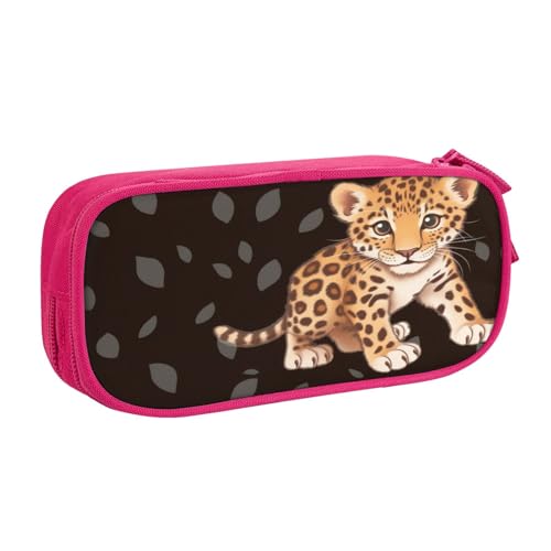 ZHONGSK Große Kapazität Federmäppchen Stifttasche Schreibwarenbeutel Stifteetui mit Fächern Reißverschluss Niedliche Federtasche | Niedlicher Jaguar | Stifteetui Organizer für Jungen Mädchen und von ZHONGSK