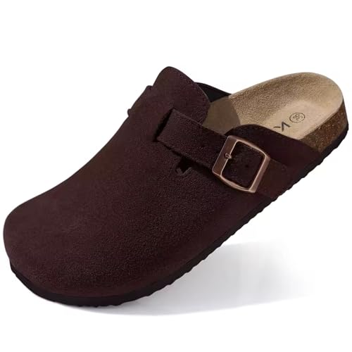 BIRKHAUS Classic Boxton Unisex-Erwachsene Clogs aus Wildleder mit Soft Kork-Fußbett Bequeme Pantoletten Hausschuhe Damen und Herren (Burgunderrot, EU Schuhgrößensystem, Erwachsene, Numerisch, M, 45) BIRKHAUS Classic Boxton Unisex-Erwachsene Clogs aus Wildleder mit Soft Kork-Fußbett Bequeme Pantoletten Hausschuhe Damen und Herren (Burgunderrot, EU Schuhgrößensystem, Erwachsene, Numerisch, M, 45) von ZHONGYUDAISHU