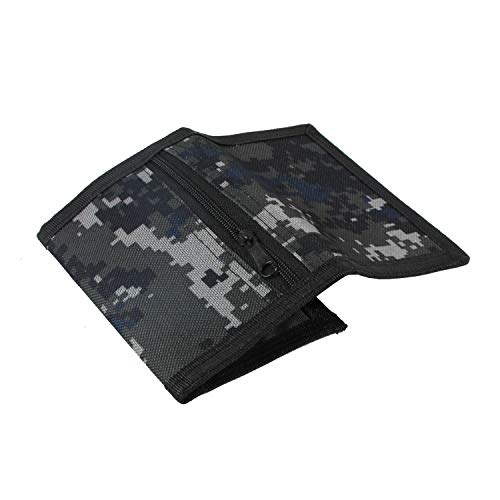 Rfid kleine Geldbörse im Tarnmuster, für Kinder und Erwachsene, dreifach faltbare Geldbörse, mit Reißverschluss Dunkelgraues Mosaik S von ZHONYEE