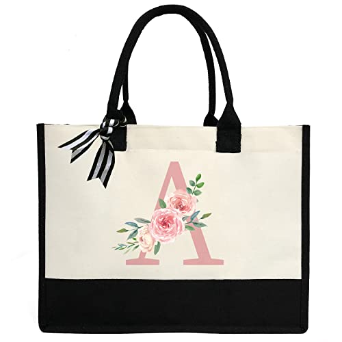 ZHONYEE Initial Leinen-Strandtasche, personalisierte Geschenktasche für Damen, Strandtasche mit wasserdichtem Futter innen, für Hochzeit, Geburtstag, Urlaub, Lehrer, Rosa, Rosa a ZHONYEE Initial Leinen-Strandtasche, personalisierte Geschenktasche für Damen, Strandtasche mit wasserdichtem Futter innen, für Hochzeit, Geburtstag, Urlaub, Lehrer, Rosa, Rosa a von ZHONYEE