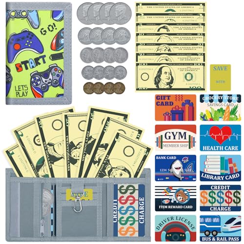 ZHONYEE Kinder-Geldbörsen für Jungen und Mädchen, dreifach gefaltet, RFID-Geldbörsen mit Reißverschluss, Münz- und Hakentasche, großes Speicher, mehrere Kartenfächer, sicheres Haus für Papiergeld und von ZHONYEE