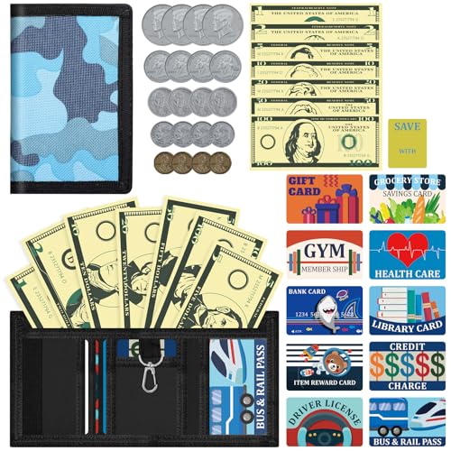 ZHONYEE Kinder-Geldbörsen für Jungen und Mädchen, dreifach gefaltet, RFID-Geldbörsen mit Reißverschluss, Münz- und Hakentasche, großes Speicher, mehrere Kartenfächer, sicheres Haus für Papiergeld und von ZHONYEE