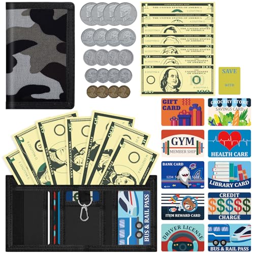 ZHONYEE Kinder-Geldbörsen für Jungen und Mädchen, dreifach gefaltet, RFID-Geldbörsen mit Reißverschluss, Münz- und Hakentasche, großes Speicher, mehrere Kartenfächer, sicheres Haus für Papiergeld und von ZHONYEE