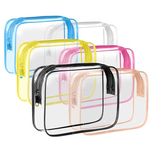 6 Stück Kulturtasche Transparent mit Schmuckbeutel, Kulturbeutel, Kosmetiktasche Durchsichtig, Flugzeug Beutel Flüssigkeiten, TSA-Zugelassene Make-up-Taschen, für Familie, Männer un Frauen 6 Stück Kulturtasche Transparent mit Schmuckbeutel, Kulturbeutel, Kosmetiktasche Durchsichtig, Flugzeug Beutel Flüssigkeiten, TSA-Zugelassene Make-up-Taschen, für Familie, Männer un Frauen von ZHOOGE